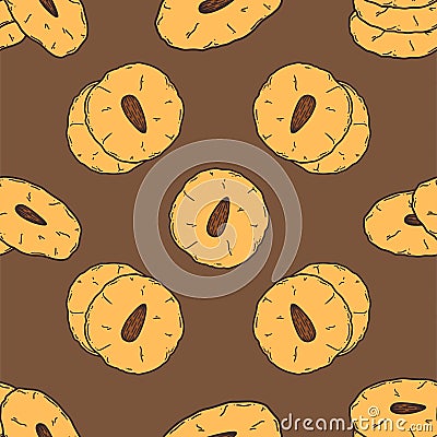 Chinese almond cookies vector illustration. Chinese New year dessert almond biscuit Vector Illustration