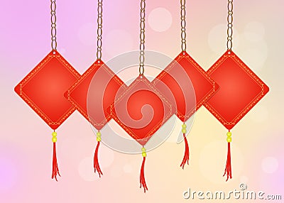 Chinese amulets hanging Stock Photo