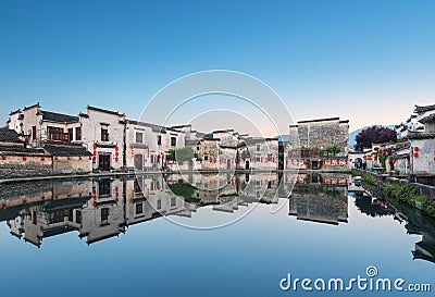 Chinese ancient houses in early morning Stock Photo