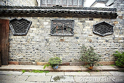 The Chinese ancient town buildings Stock Photo