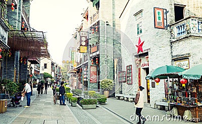 ancient town street China Editorial Stock Photo