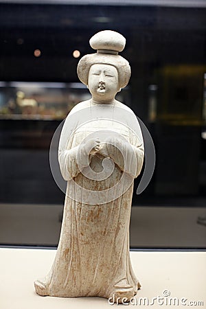 Chinese ancient woman statue of Tang dynasty Stock Photo