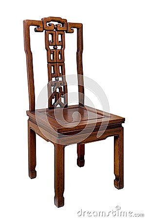 Chinese antique chair isolated on white background Stock Photo