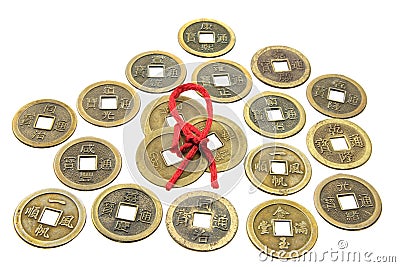 Chinese Antique Coins Stock Photo