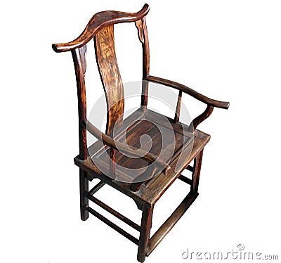 Chinese Antique Furniture Chair (isolated) Stock Photo