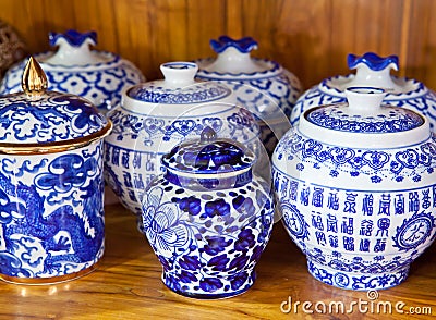 Chinese antique vase Stock Photo