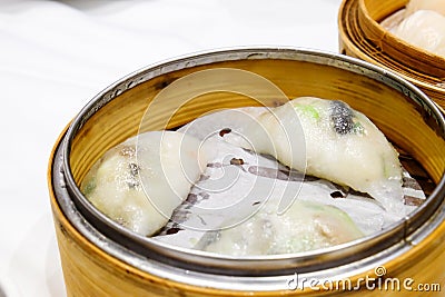 Chinese appetizer, steamed vegetable dumpling Stock Photo