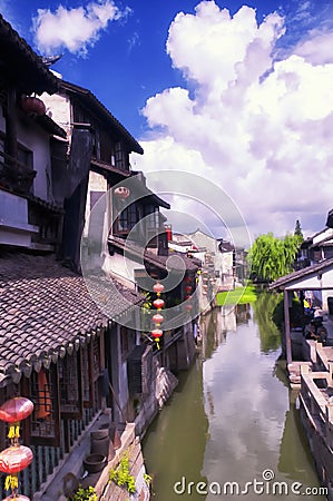 Xitang water Town China buildings Stock Photo