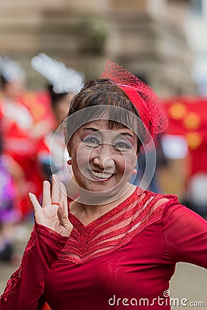 Chinese Australian dancer welcomes premier Li Keqiang, Sydney Au Editorial Stock Photo