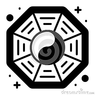 Chinese bagua mirror vector design, modern and trendy style Vector Illustration