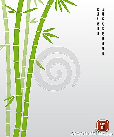 Chinese bamboo or japanese bambu asian vector background Vector Illustration