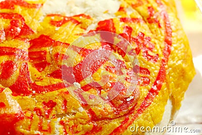 Chinese bean pastry sweet cake. Stock Photo