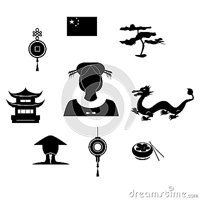 The chinese black Vector Illustration