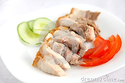 Chinese boneless roast pork Stock Photo