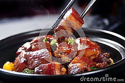 Chinese braised pork belly, dongpo pork Stock Photo