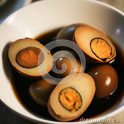 Chinese Braised Soy Sauce Eggs Stock Photo