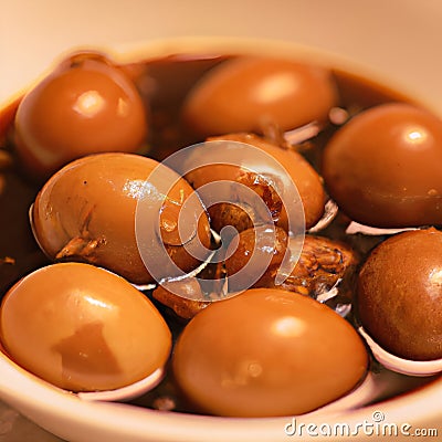 Chinese Braised Soy Sauce Eggs Stock Photo