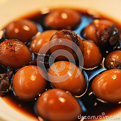 Chinese Braised Soy Sauce Eggs Stock Photo