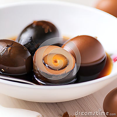 Chinese Braised Soy Sauce Eggs Stock Photo