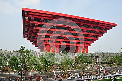 Chinese building in expo, shanghai Stock Photo
