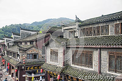 Fenghuang ancient town china cloudy day Editorial Stock Photo