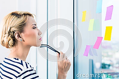 Chinese business woman planning and organizing Stock Photo