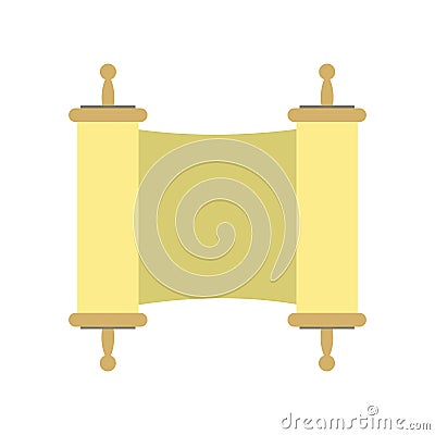 Chinese calligraphy scroll flat icon Vector Illustration