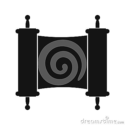 Chinese calligraphy scroll simple icon Stock Photo