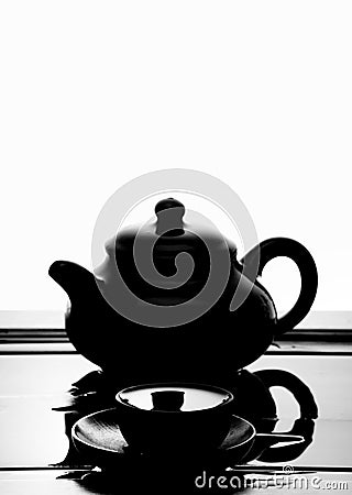 Chinese ceramic teapot studio quality light Stock Photo