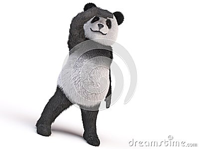 Chinese cheerful character panda fluffy teddy Stock Photo
