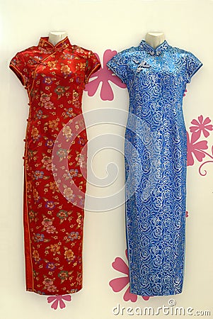 Chinese cheongsam gowns Stock Photo
