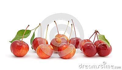 Chinese cherry apples on white background Stock Photo