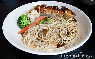 Chinese Chicken Noodles Stock Photo