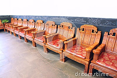 Chinese classical wooden chairs Stock Photo