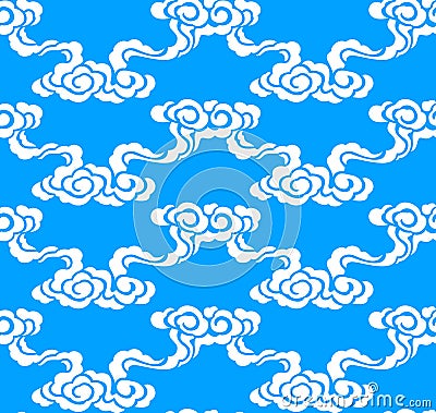 Chinese cloud seamless pattern Vector Illustration