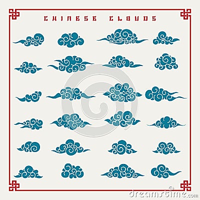 Chinese clouds set Vector Illustration