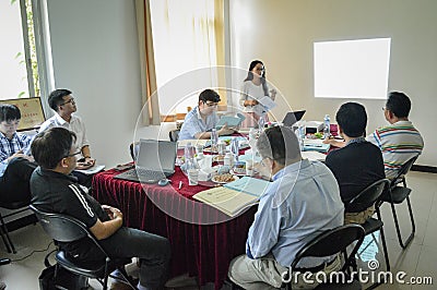 Chinese college student during the presentation 3 Editorial Stock Photo