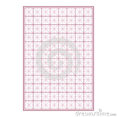 Chinese copybooks for caligraphy and hieroglyphic studies. Squared manuscript. Blank paper template for school notebook Vector Illustration