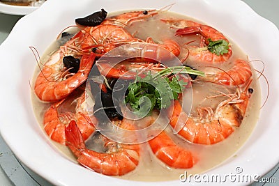 Chinese cuisine steamed shrimp Stock Photo