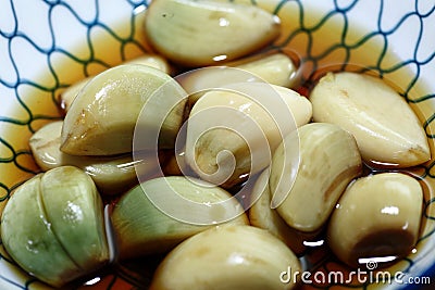 Traditional Chinese Laba Festival Customs - Laba Vinegar and Laba Garlic. Stock Photo
