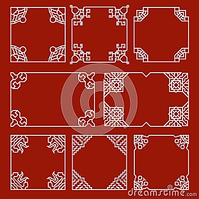 Chinese decorative frames and borders vector set Vector Illustration
