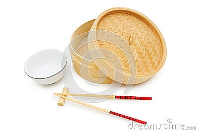 Chinese dining set isolated Stock Photo