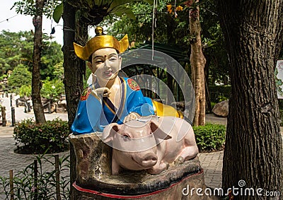 Chinese dolls with animals according to the zodiac decorated Editorial Stock Photo