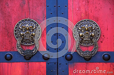 Chinese door knocker Stock Photo