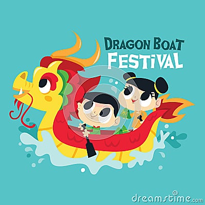 Chinese Dragon Boat Festival Poster Vector Illustration