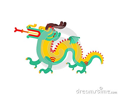 Chinese dragon isolated. China mythical monster. National folk beast. vector illustration Vector Illustration