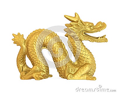 Chinese Dragon Statue Isolated Stock Photo