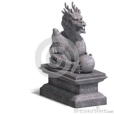 Chinese dragon stone statue Stock Photo