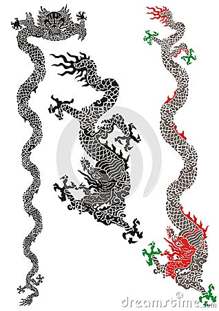 Chinese dragons Vector Illustration