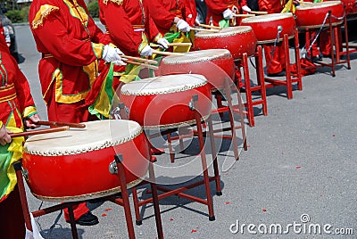 Chinese drums Stock Photo